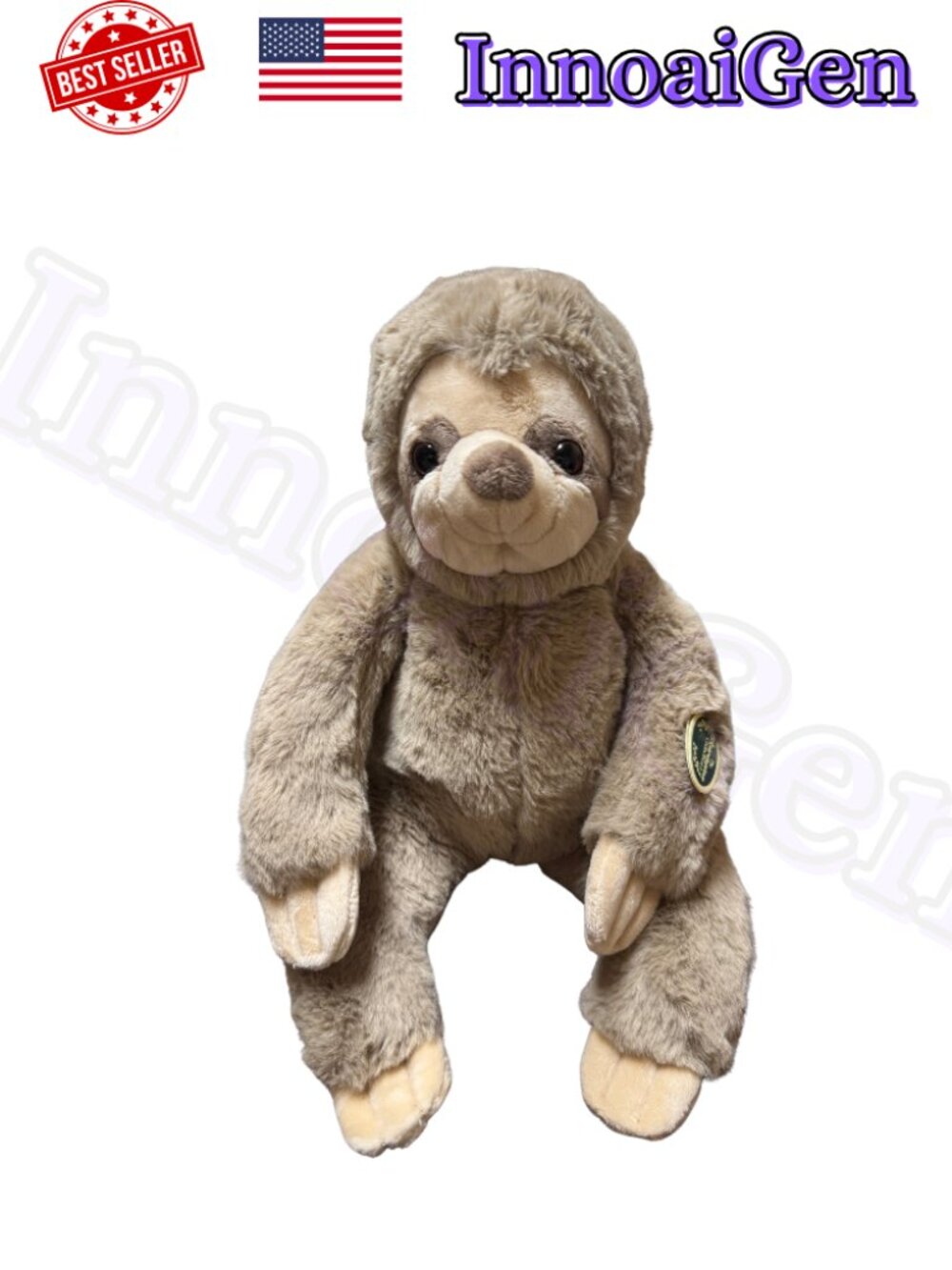 Bearington Collection Sammy the Sloth Plush Stuffed Animal Toy 15" NWT Soft Hugs